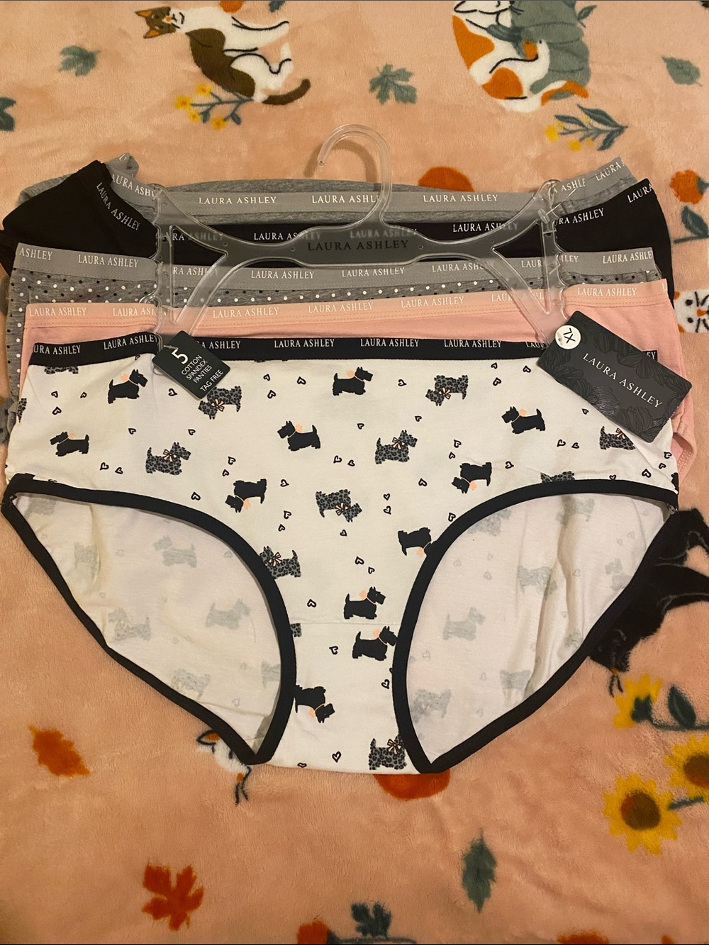 Laura Ashley Womans 5-Pack Cotton Spandex Panties
Size XL